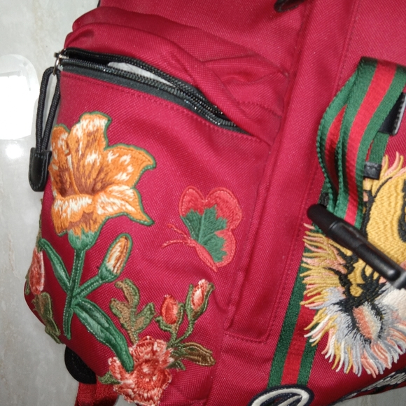 Gucci L'Aveugle Par Amour Tiger embroidered canvas techno backpack - Picture 7 of 10